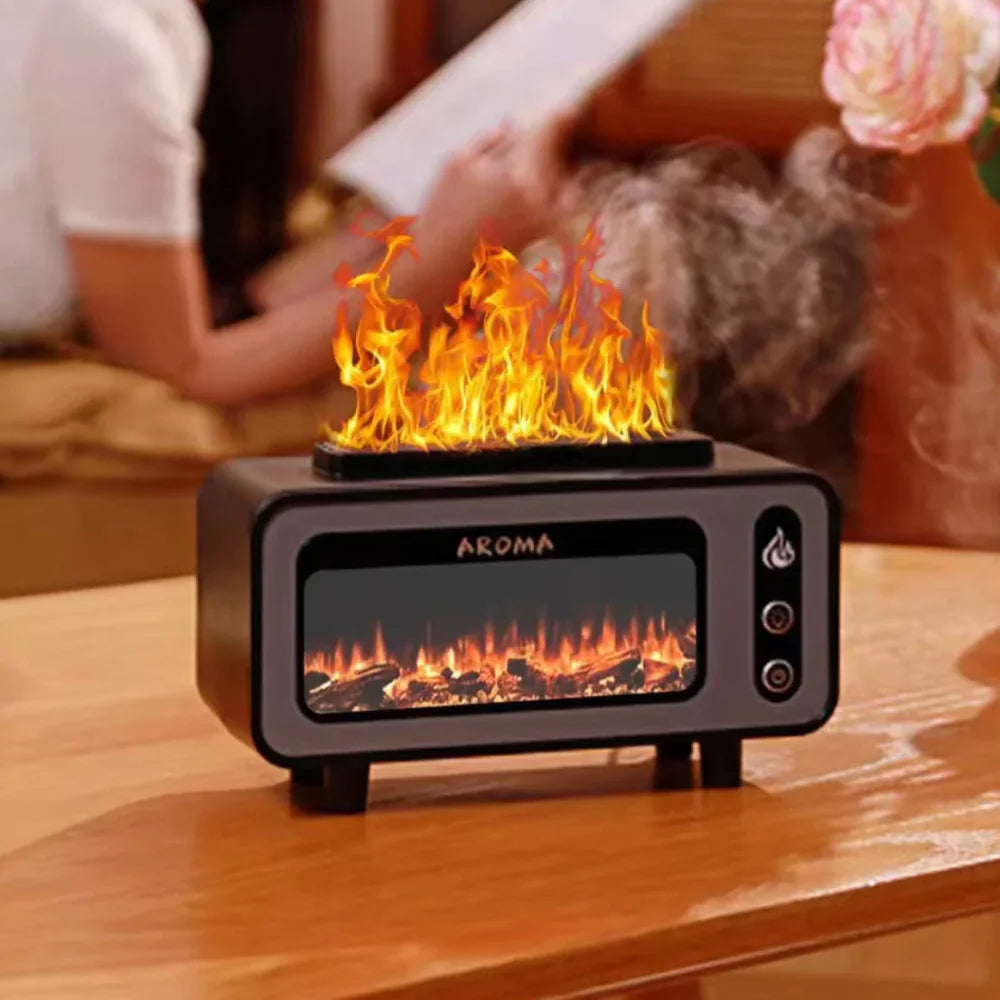 3D Flame Fireplace Aroma Diffuser and Humidifier