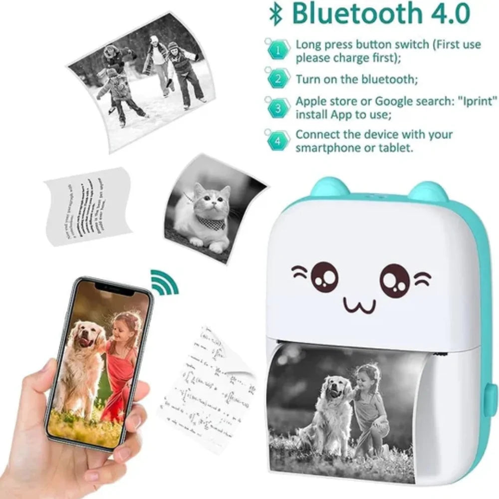 Meow Pocket Printer – Bluetooth Pocket Portable Thermal Mini Photo Printer