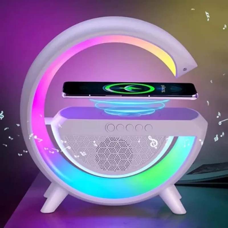 3 in 1 G Lamp Speaker with Wireless charger & Alarm Clock
