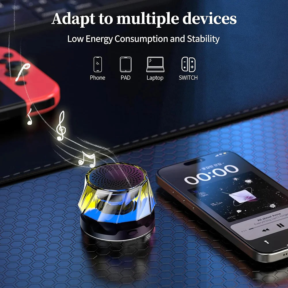 RGB Wireless Magnetic Bluetooth Speaker – Portable LED Light Music Speaker