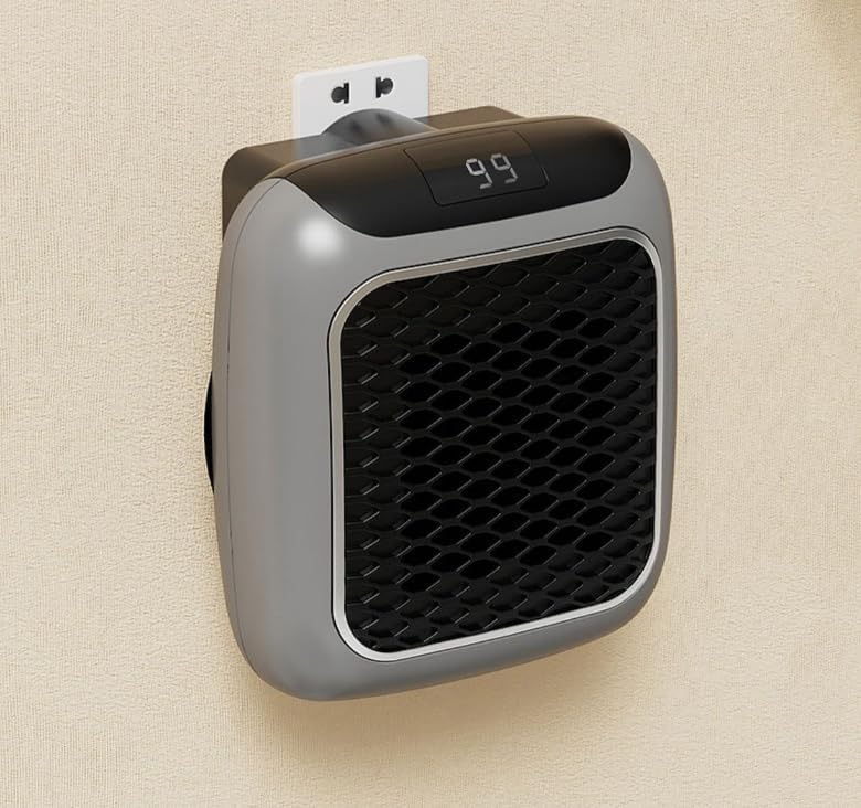 Digital Wall-Plug Space Heater – Compact Ceramic Home Warmer
