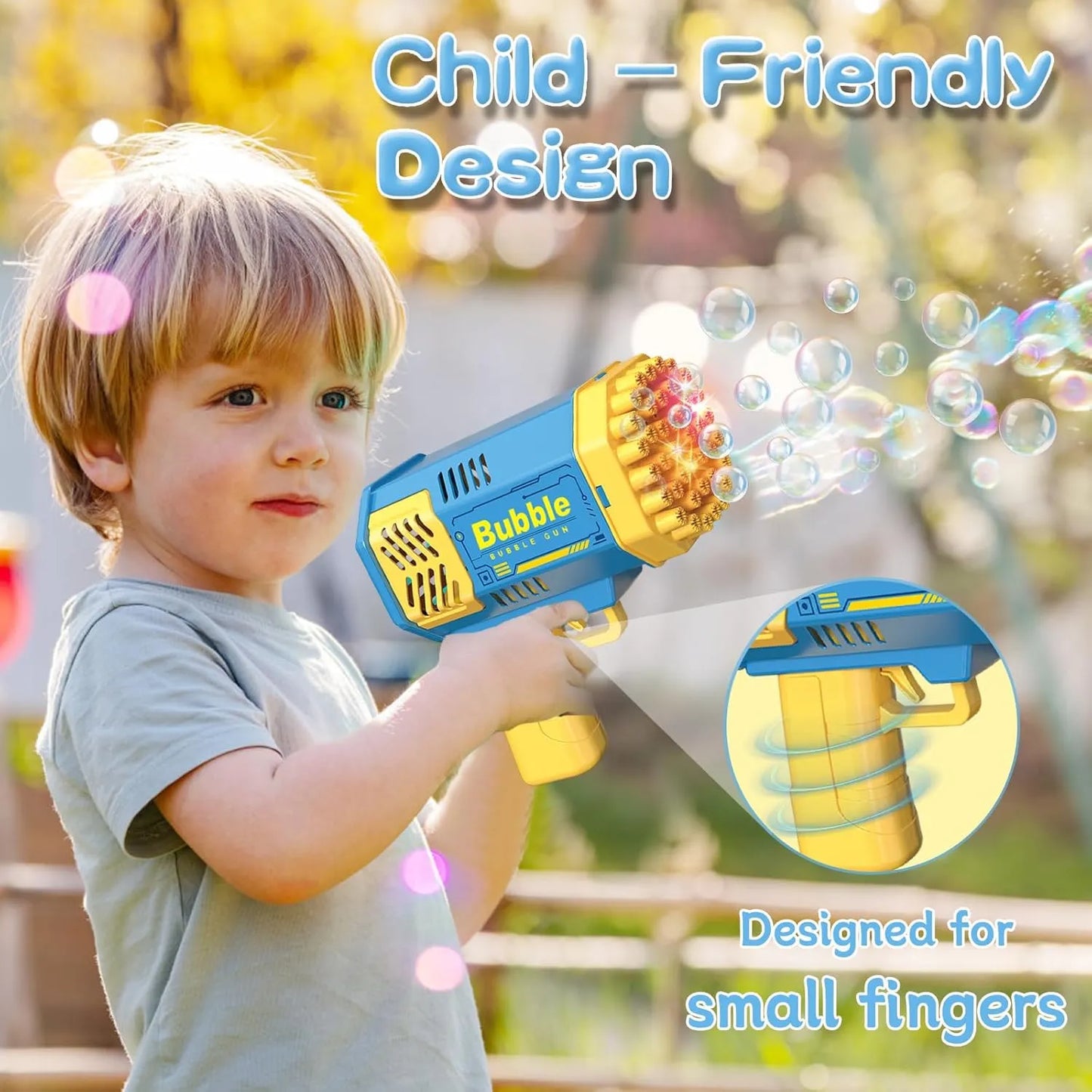 Bubble Gun for Kids – 36-Hole Automatic Electric Bazooka Bubble Machine | Safe & Durable