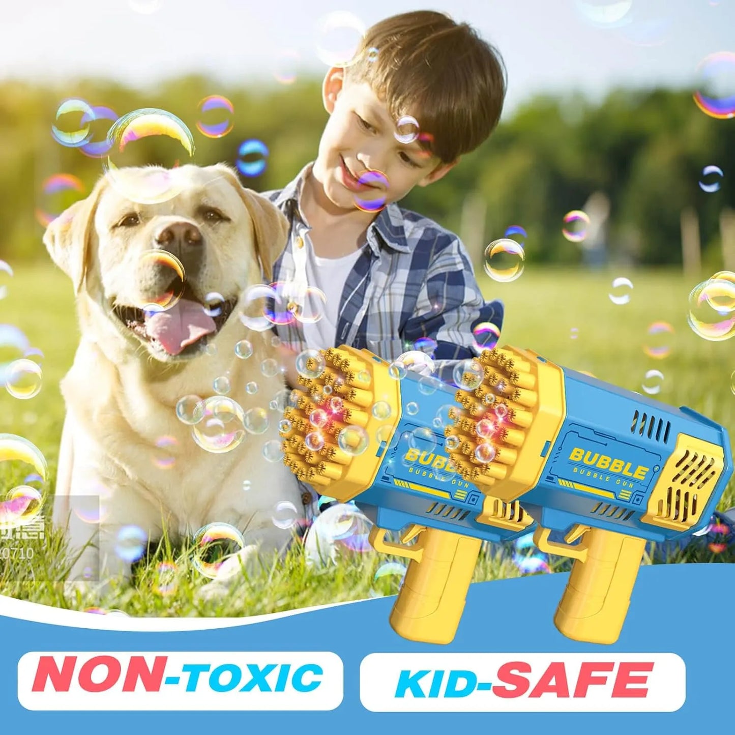 Bubble Gun for Kids – 36-Hole Automatic Electric Bazooka Bubble Machine | Safe & Durable