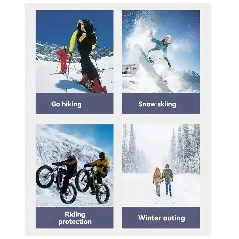 Winter Polar Fleece Full Face Mask with Anti-Fog Transparent Visor