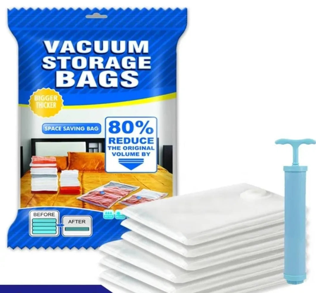 Vacuum Storage Bags with Hand Pump – 5-Piece Space Saver
