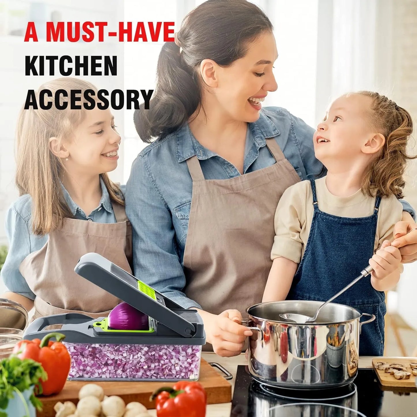 16-in-1 All-in-One Vegetable Cutter, Slicer & Chopper – Multi Blade Kitchen Gadget