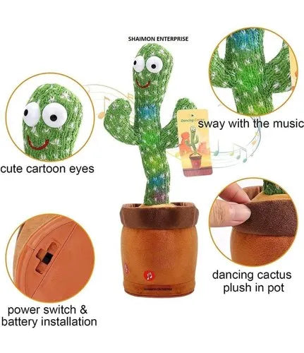 Dancing Cactus Plush Toy – Electronic Singing & Shaking Toy for Kids