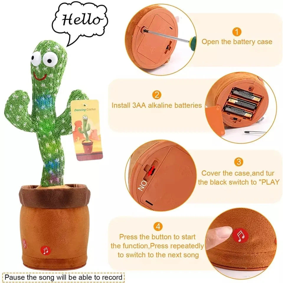 Dancing Cactus Plush Toy – Electronic Singing & Shaking Toy for Kids