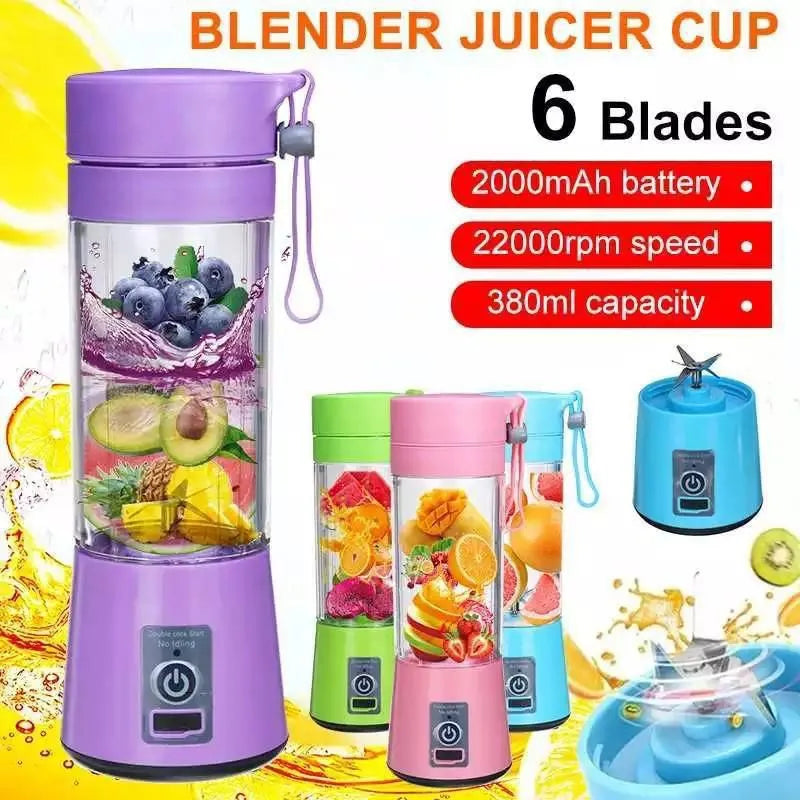 Rechargeable Portable Mini Blender – 6-Blade High-Speed Juicer