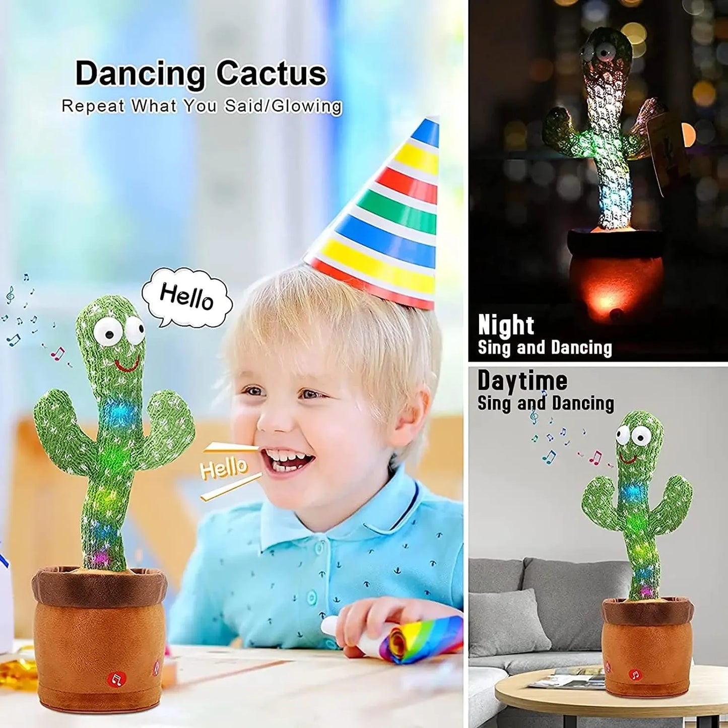 Dancing Cactus Plush Toy – Electronic Singing & Shaking Toy for Kids
