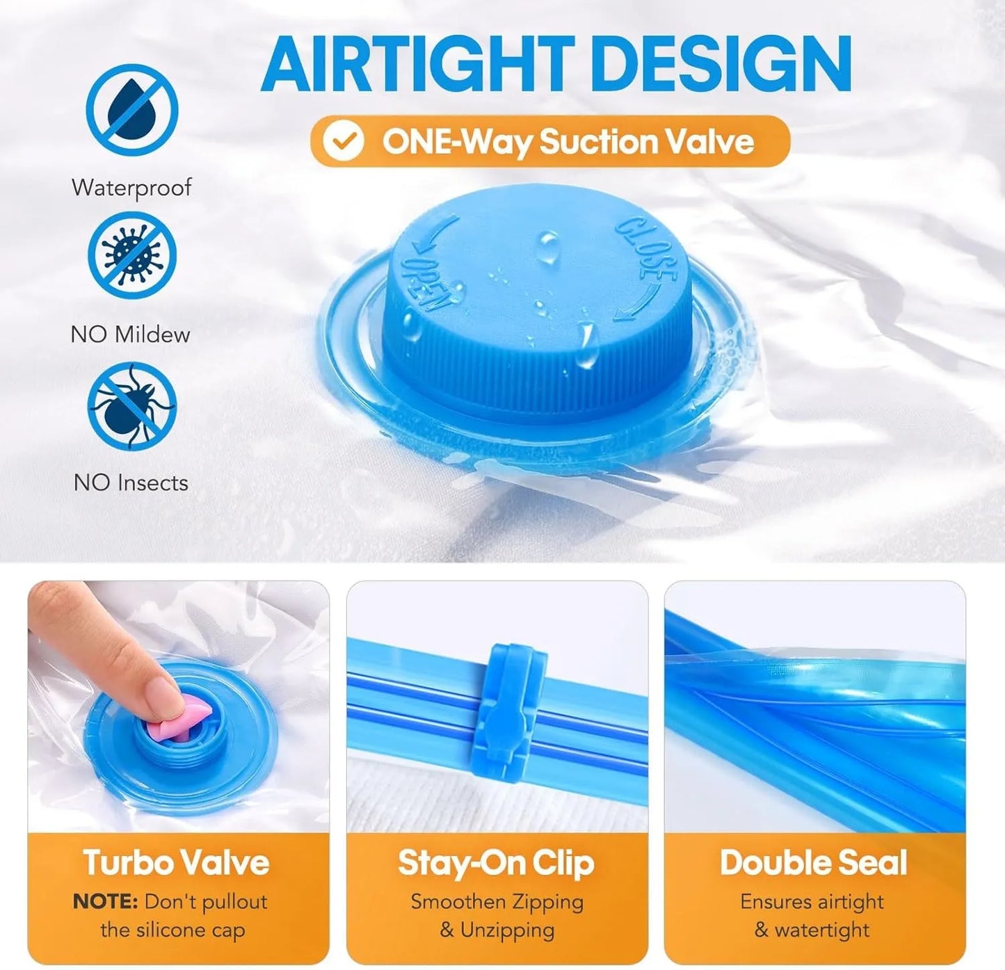 Vacuum Storage Bags with Hand Pump – 5-Piece Space Saver