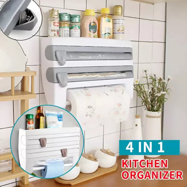 4-in-1 Multi-Purpose Wall-Mounted Kitchen Wizard Organizer