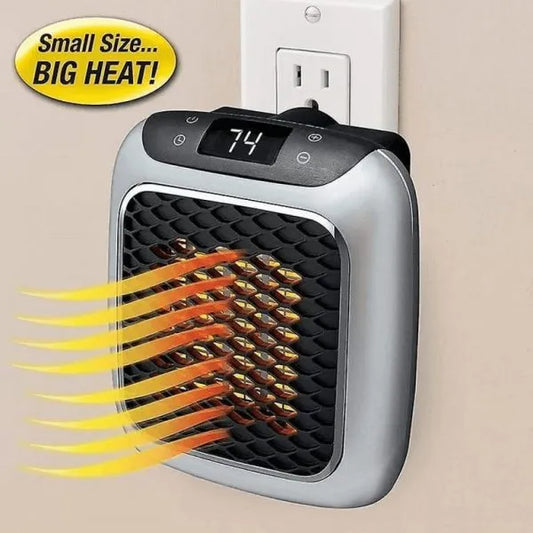 Digital Wall-Plug Space Heater – Compact Ceramic Home Warmer