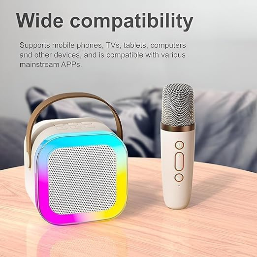 Portable Bluetooth Karaoke Speaker with RGB Lights , Controllable Battery and AI Voice Changer