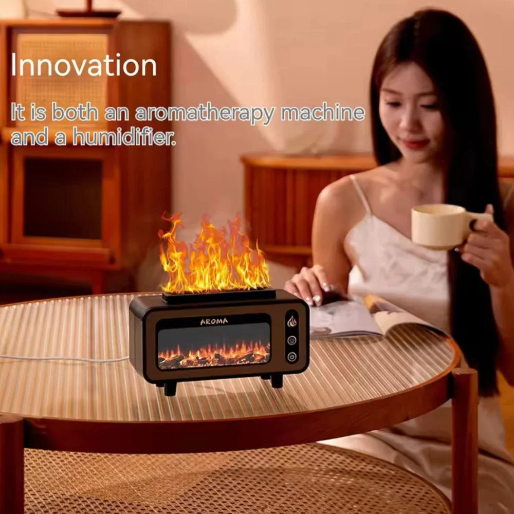 3D Flame Fireplace Aroma Diffuser and Humidifier