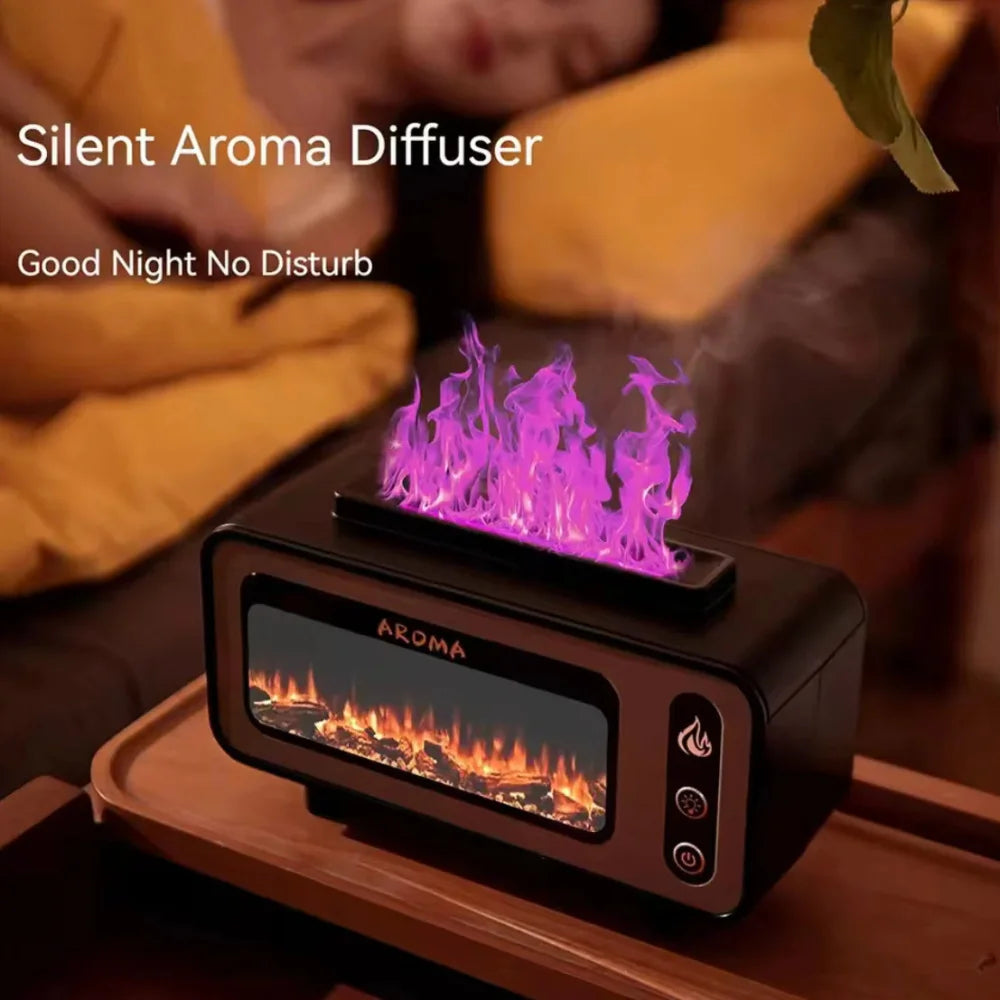 3D Flame Fireplace Aroma Diffuser and Humidifier