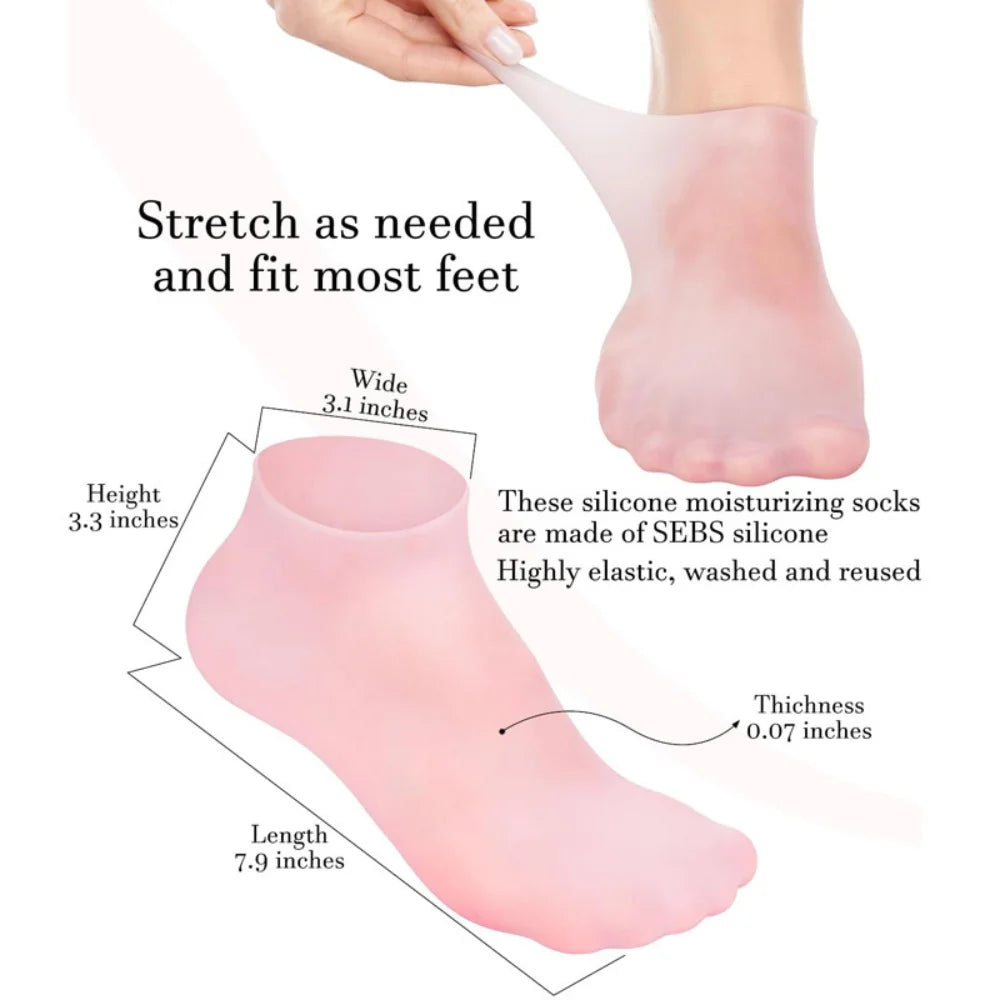 Silicone Moisturizing Gel Heel Socks – Anti Crack Foot Care for Dry & Rough Heels