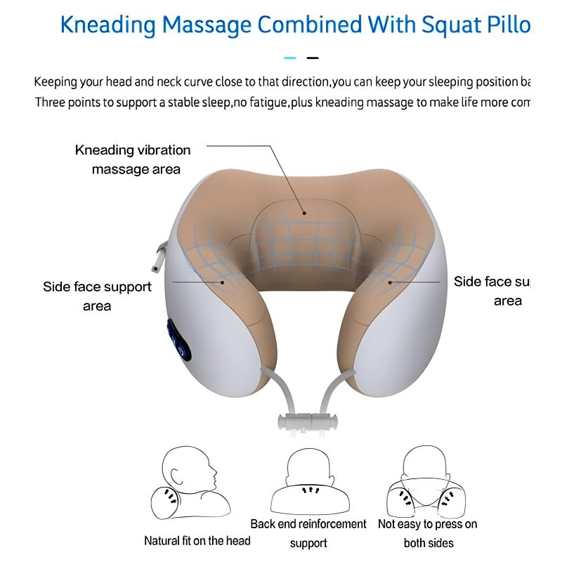 Compact And Versatile Electric U-Shaped Massage Pillow