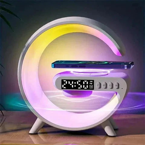 3 in 1 G Lamp Speaker with Wireless charger & Alarm Clock