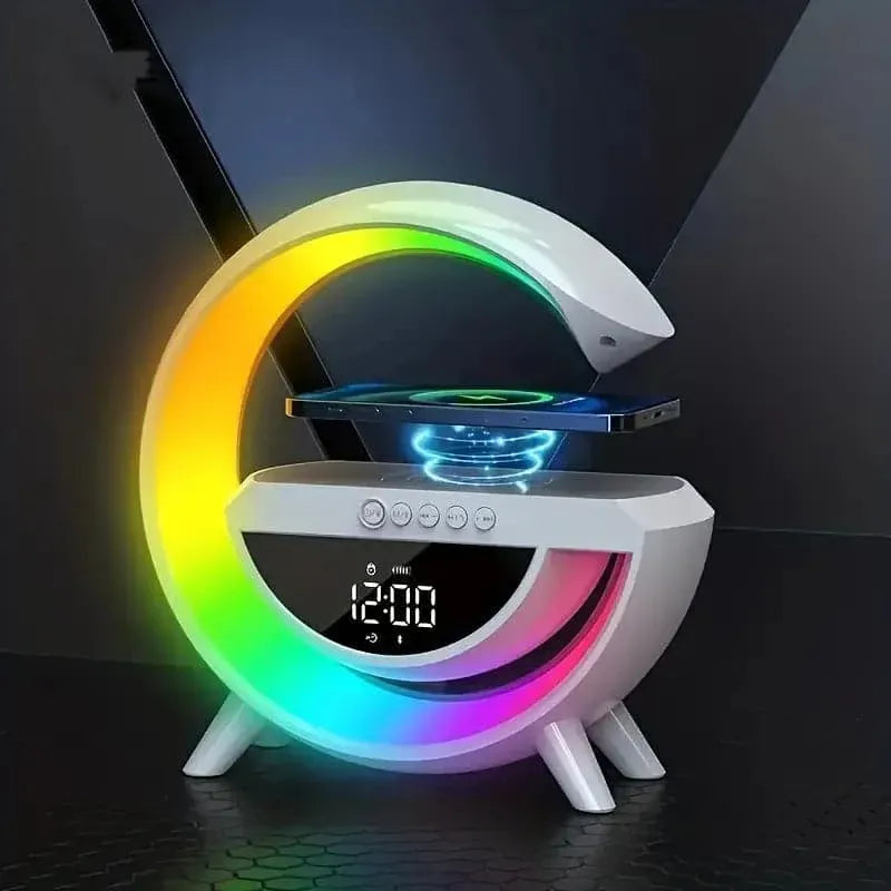 3 in 1 G Lamp Speaker with Wireless charger & Alarm Clock
