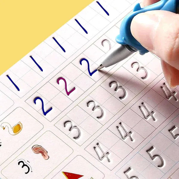 Kids Magic Handwriting Practice Book Set – 4 Copy Books + Pen & Refills