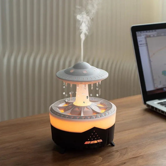 UFO Rain Cloud Humidifier – Raindrop Aroma Diffuser with LED Lights