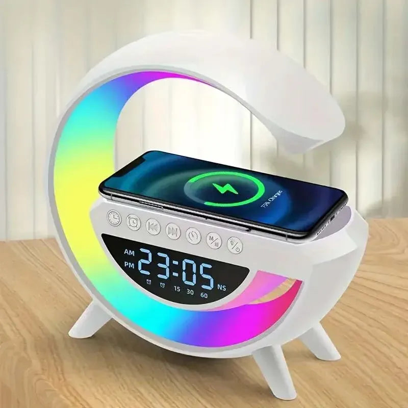 3 in 1 G Lamp Speaker with Wireless charger & Alarm Clock