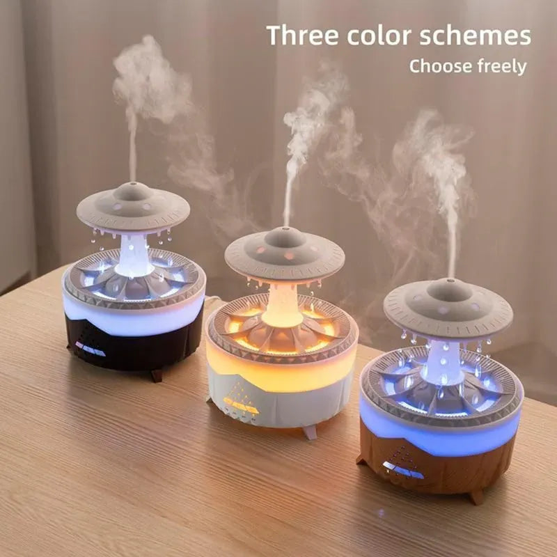 UFO Rain Cloud Humidifier – Raindrop Aroma Diffuser with LED Lights