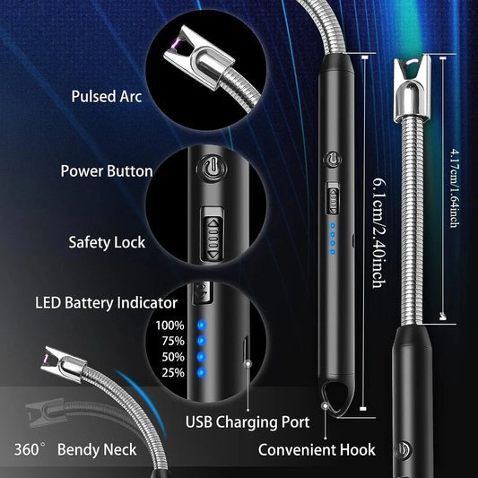 Stainless Steel Electric Rechargeable Arc Lighter