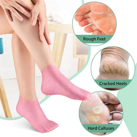 Silicone Moisturizing Gel Heel Socks – Anti Crack Foot Care for Dry & Rough Heels
